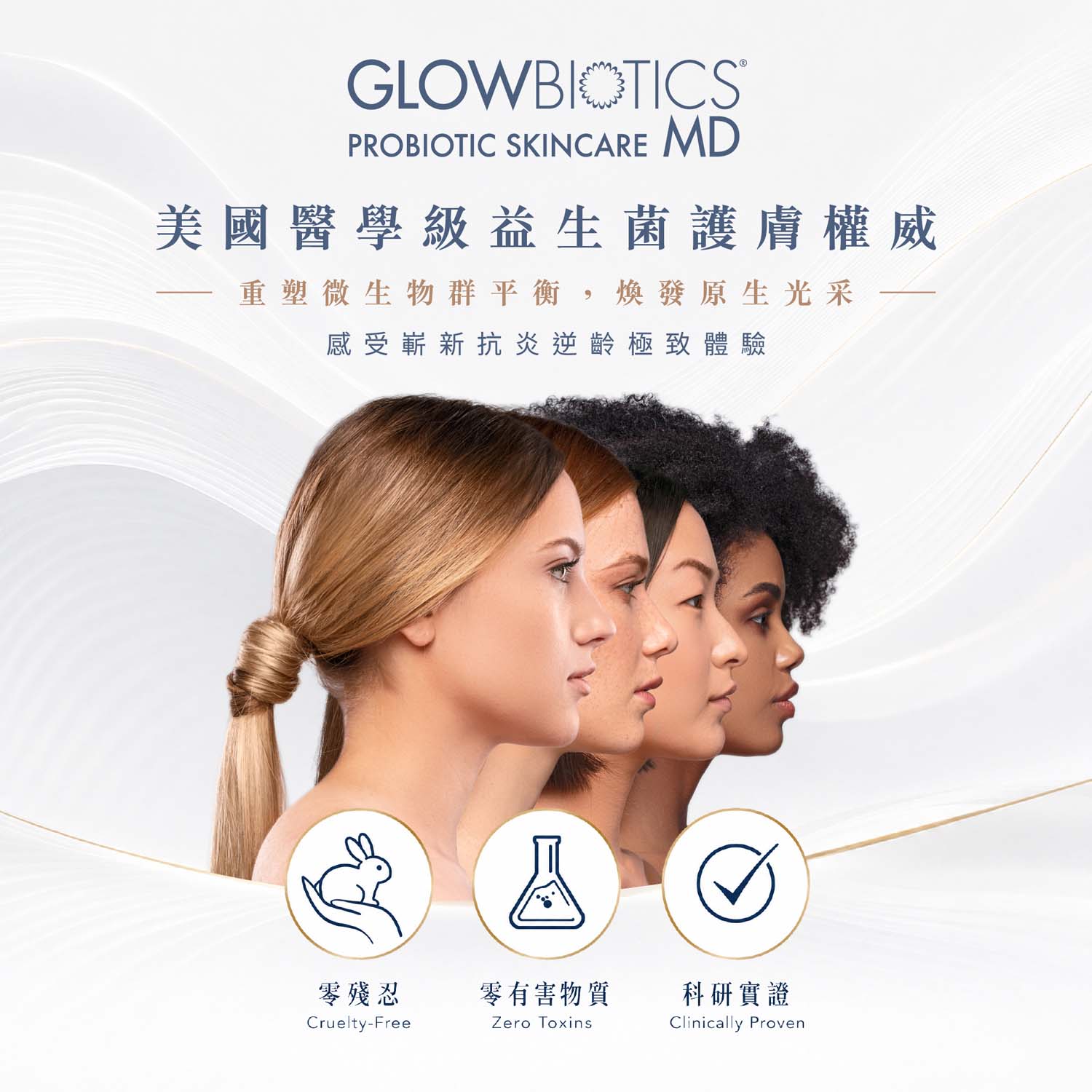 GLOWBIOTICS 產品系列與護理程序 brochure cover