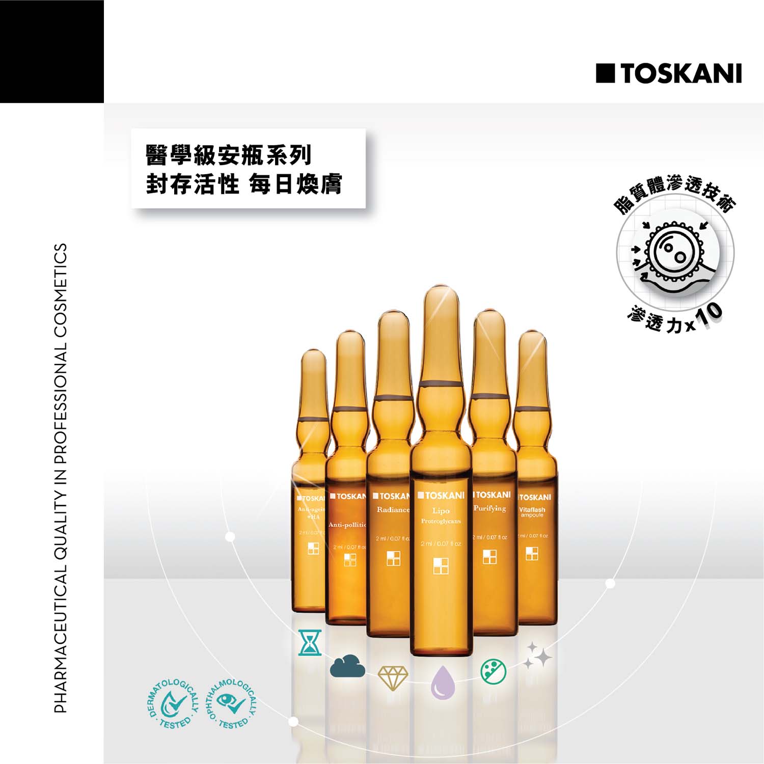 TOSKANI Professional Ampoules brochure cover